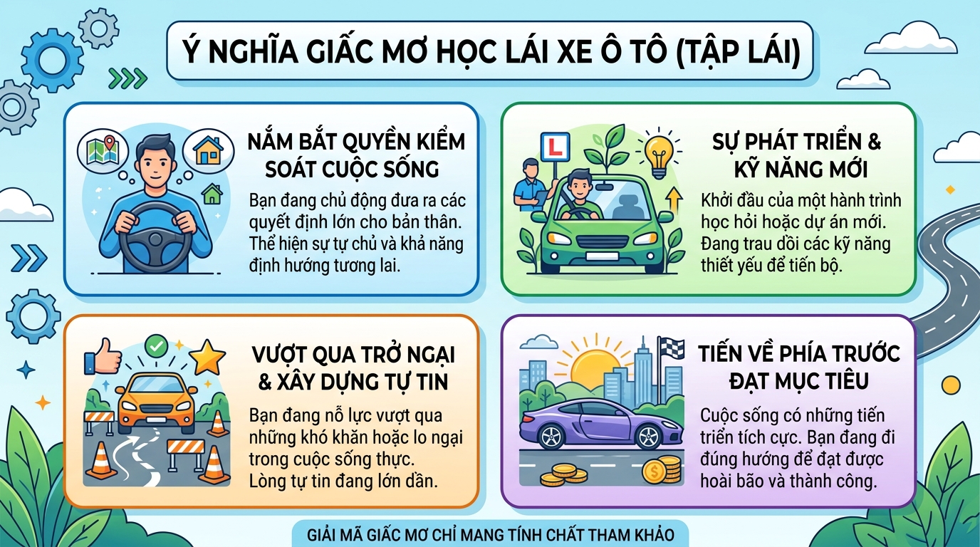 Ý nghĩa giấc mơ học lái xe ô tô, tập lái xe