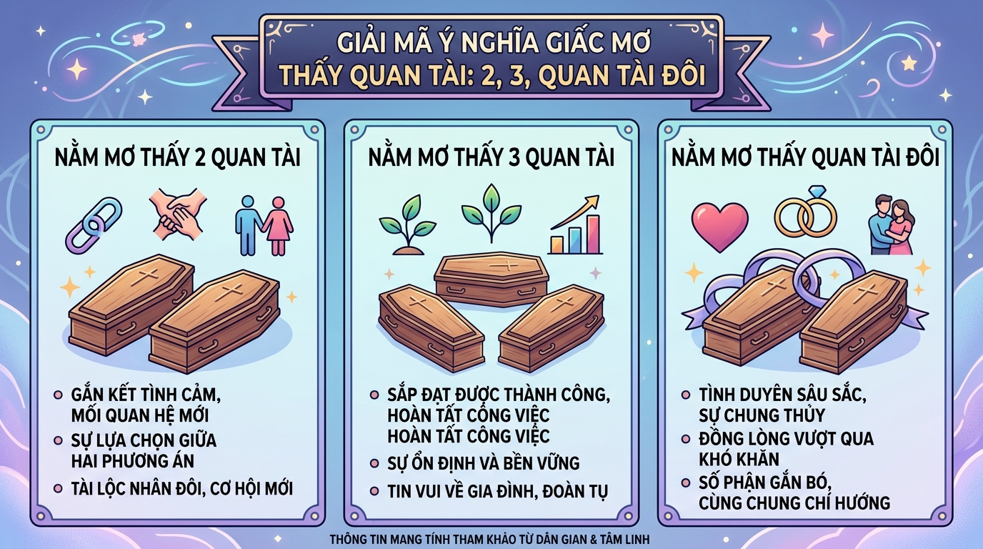 Giải mã điềm báo nằm mơ thấy 2 quan tài, 3 quan tài, quan tài đôi