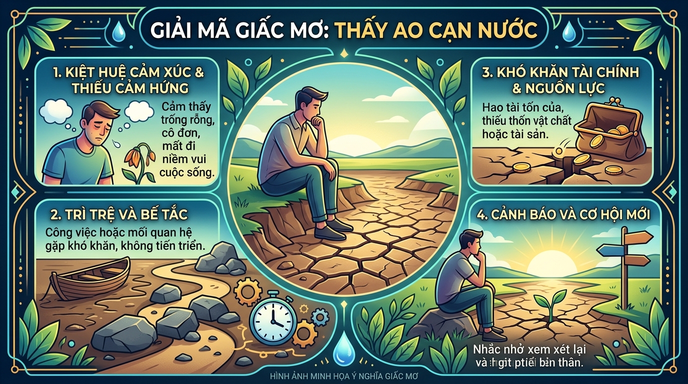 Giải mã nằm mơ thấy ao cạn nước