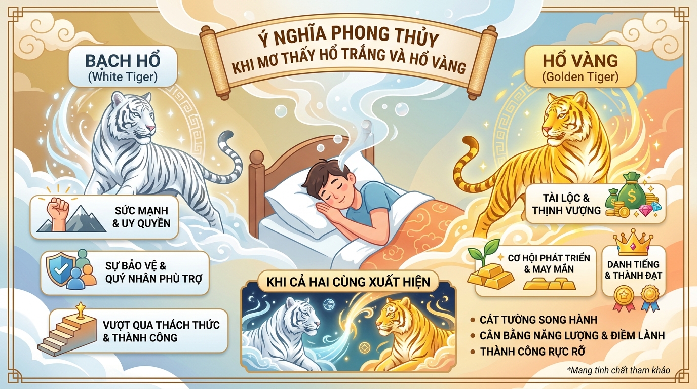 Chiêm bao thấy bạch hổ, hổ vàng là điềm báo gì
