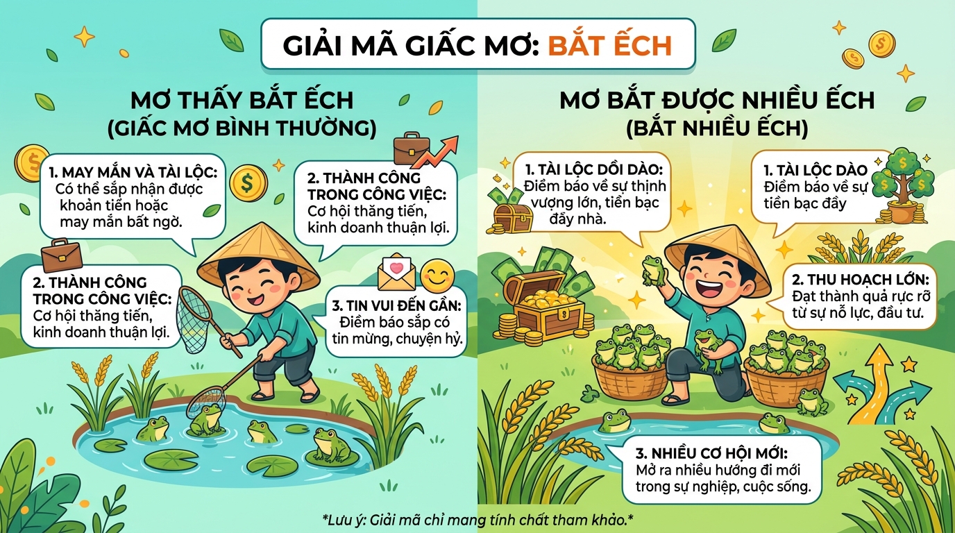 Giải mã điềm báo nằm mơ thấy đi bắt ếch, bắt được nhiều ếch
