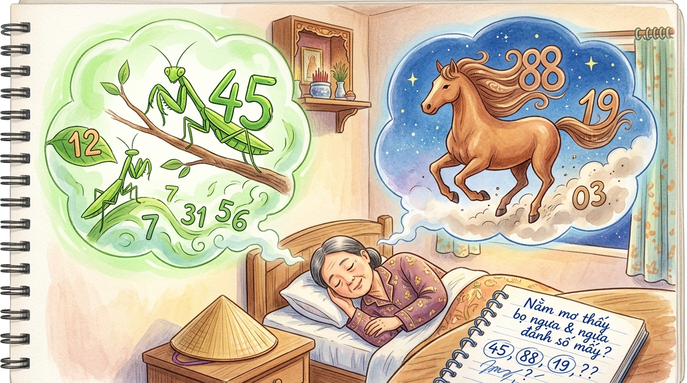 Ngủ mơ thấy bọ ngựa, ngựa trời đánh con gì