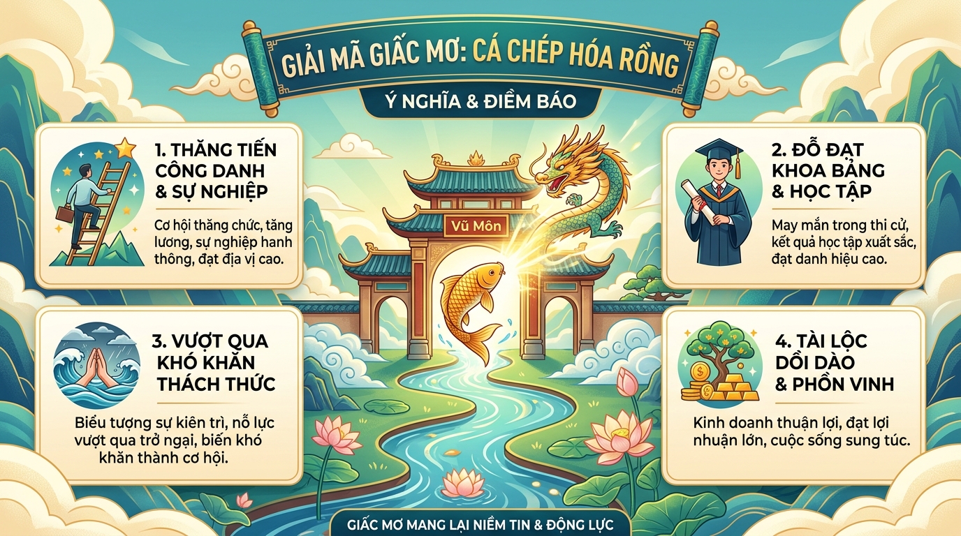 Giải mã điềm báo mơ thấy cá chép hóa rồng