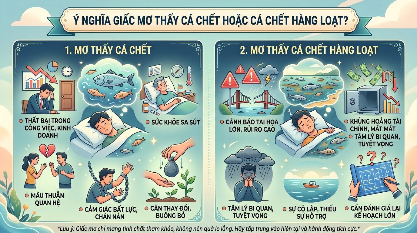 Ngủ mơ thấy cá chết, cá chết hàng loạt là điềm gì