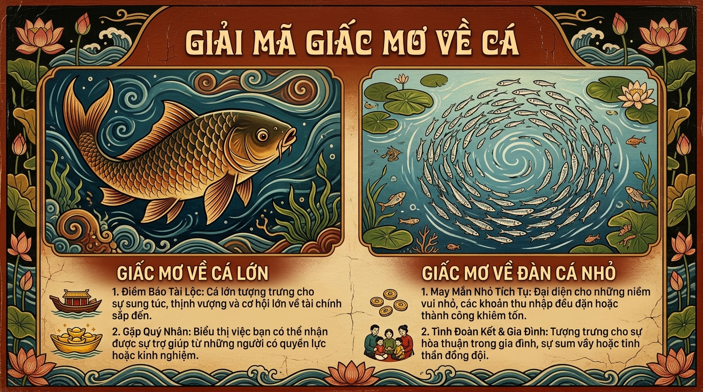 Giải mã điềm báo mơ thấy cá to khổng lồ, bầy cá nhỏ
