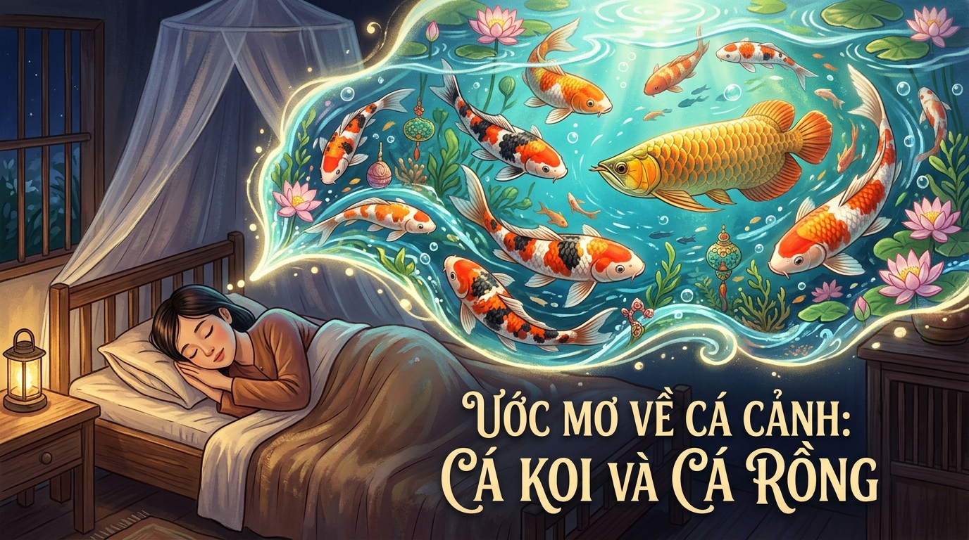 Nằm mơ thấy cá kiểng phong thủy, cá koi, cá rồng