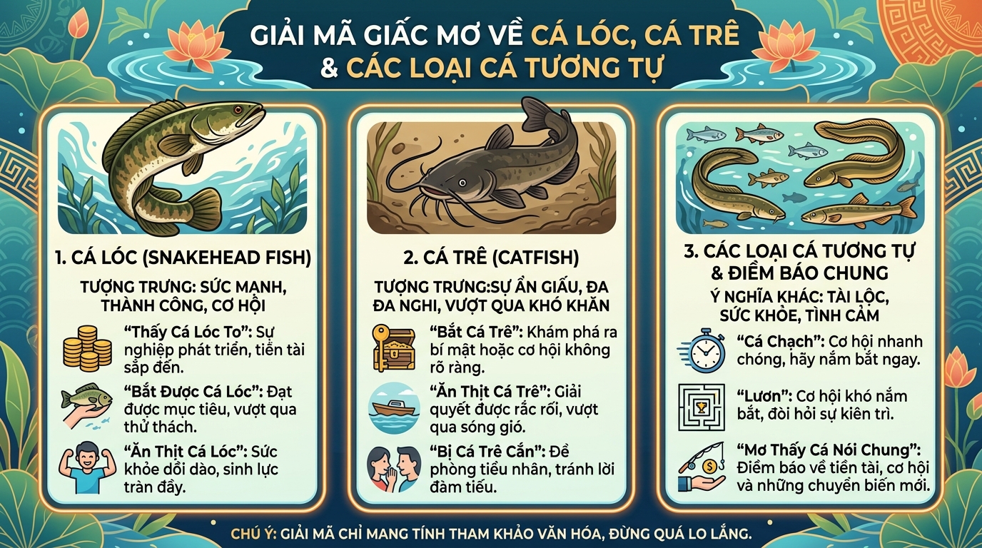 Giải mã điềm báo mơ thấy cá lóc, cá quả, cá chuối