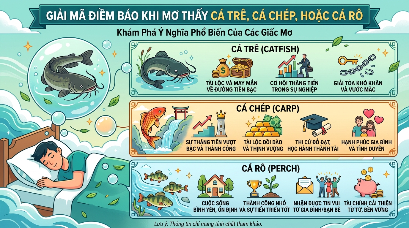 Ngủ mơ thấy cá trê, cá mè, cá rô báo hiệu điều gì