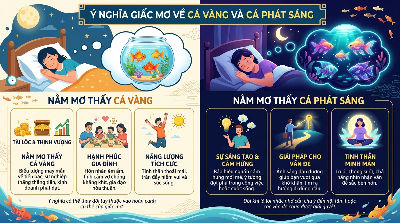 Ý nghĩa giấc mơ thấy cá vàng, cá phát sáng