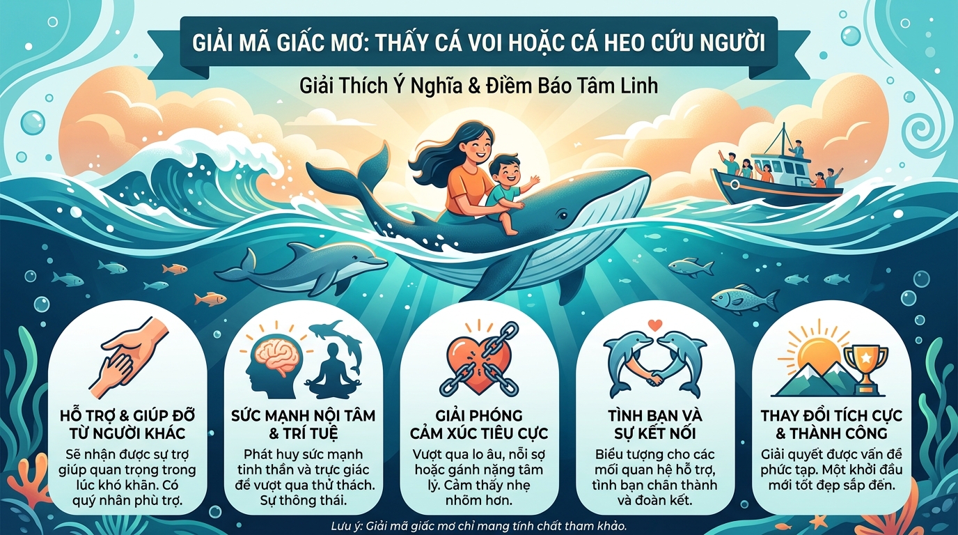 Ý nghĩa giấc mơ thấy cá voi, cá heo cứu người
