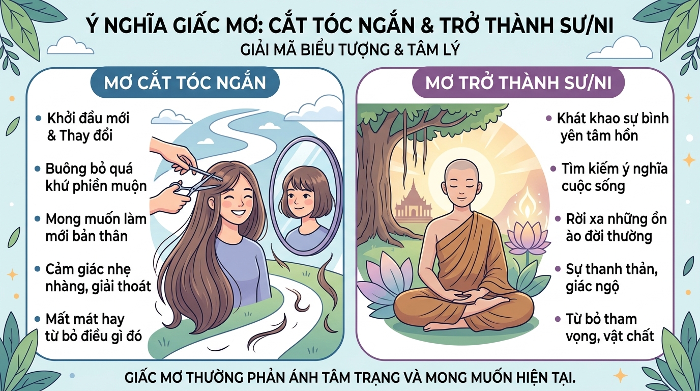 Ý nghĩa giấc mơ cắt tóc ngắn, xuống tóc đi tu