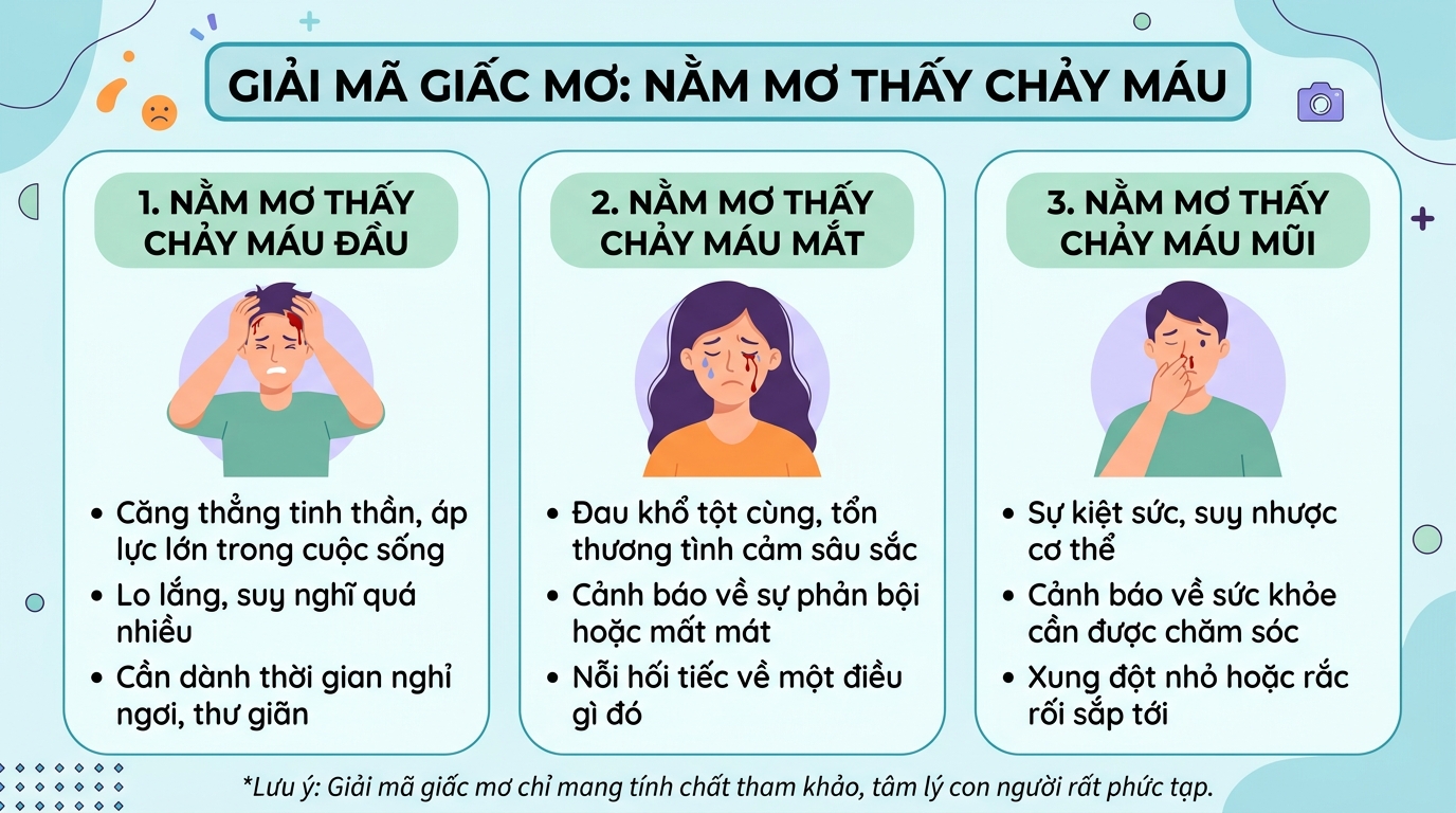 Ý nghĩa ác mộng mơ thấy chảy máu đầu, chảy máu mắt, chảy máu mũi