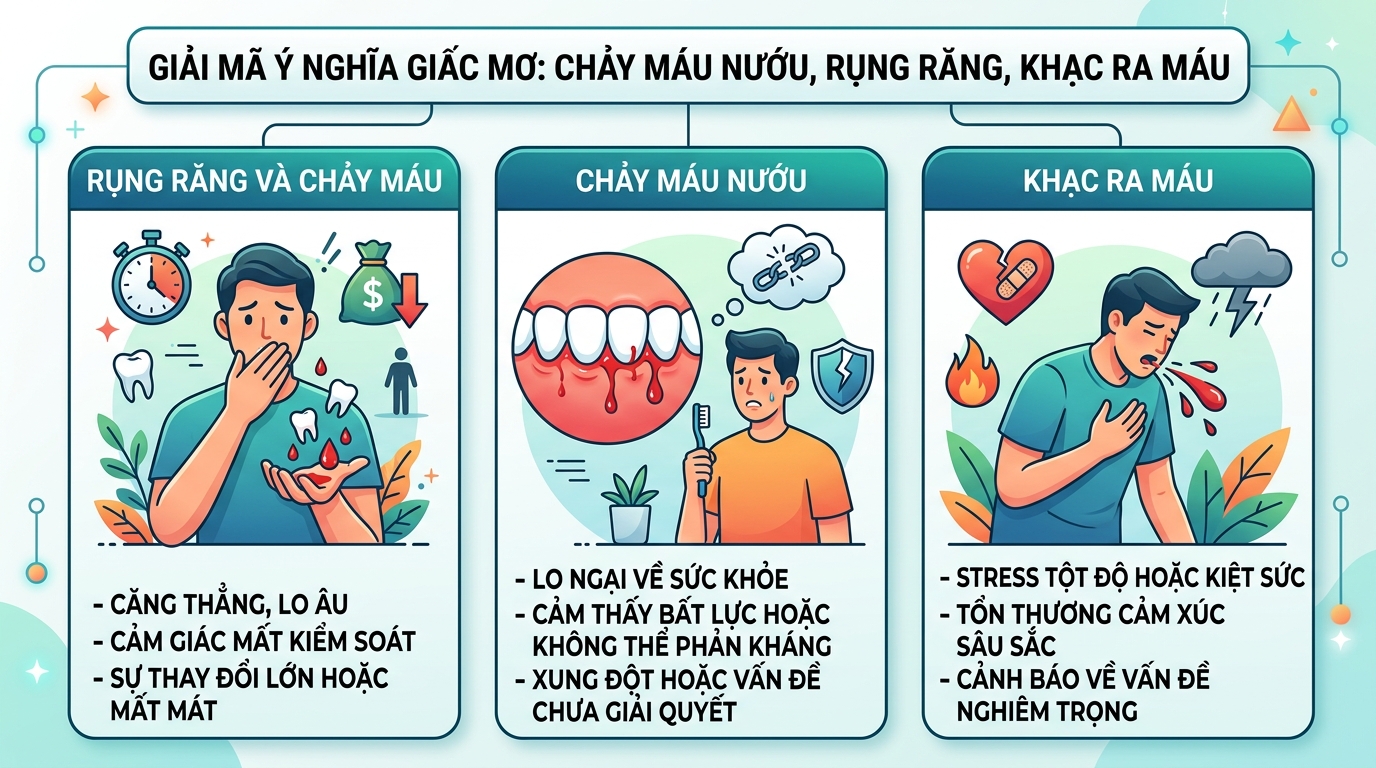 Giải mã điềm báo nằm mơ thấy chảy máu răng, rụng răng chảy máu, hộc máu mồm