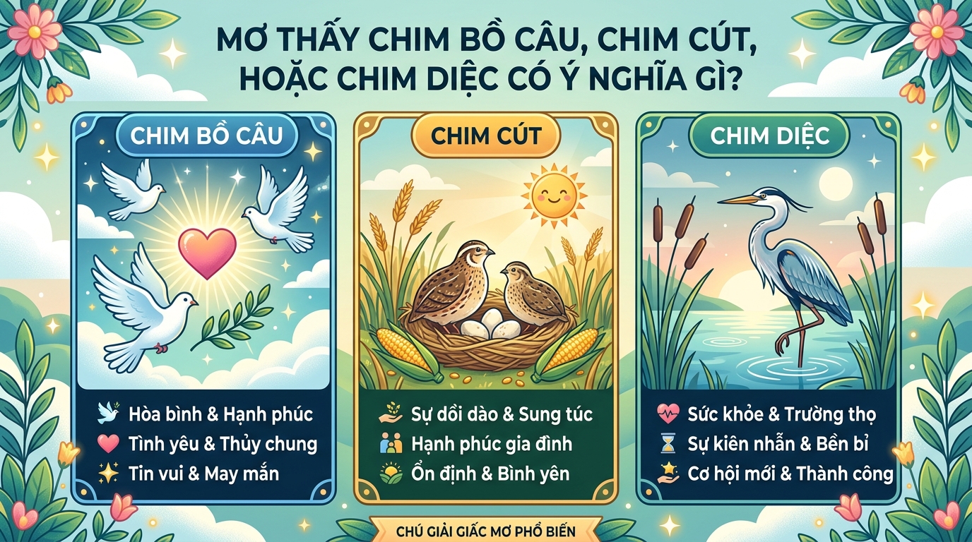 Ngủ mơ thấy chim cu gáy, chim cút, bìm bịp báo hiệu điều gì