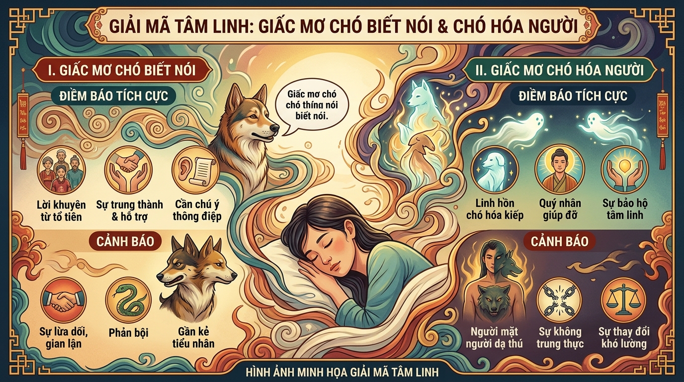 Giải mã hiện tượng tâm linh mơ thấy chó biết nói, chó hóa người