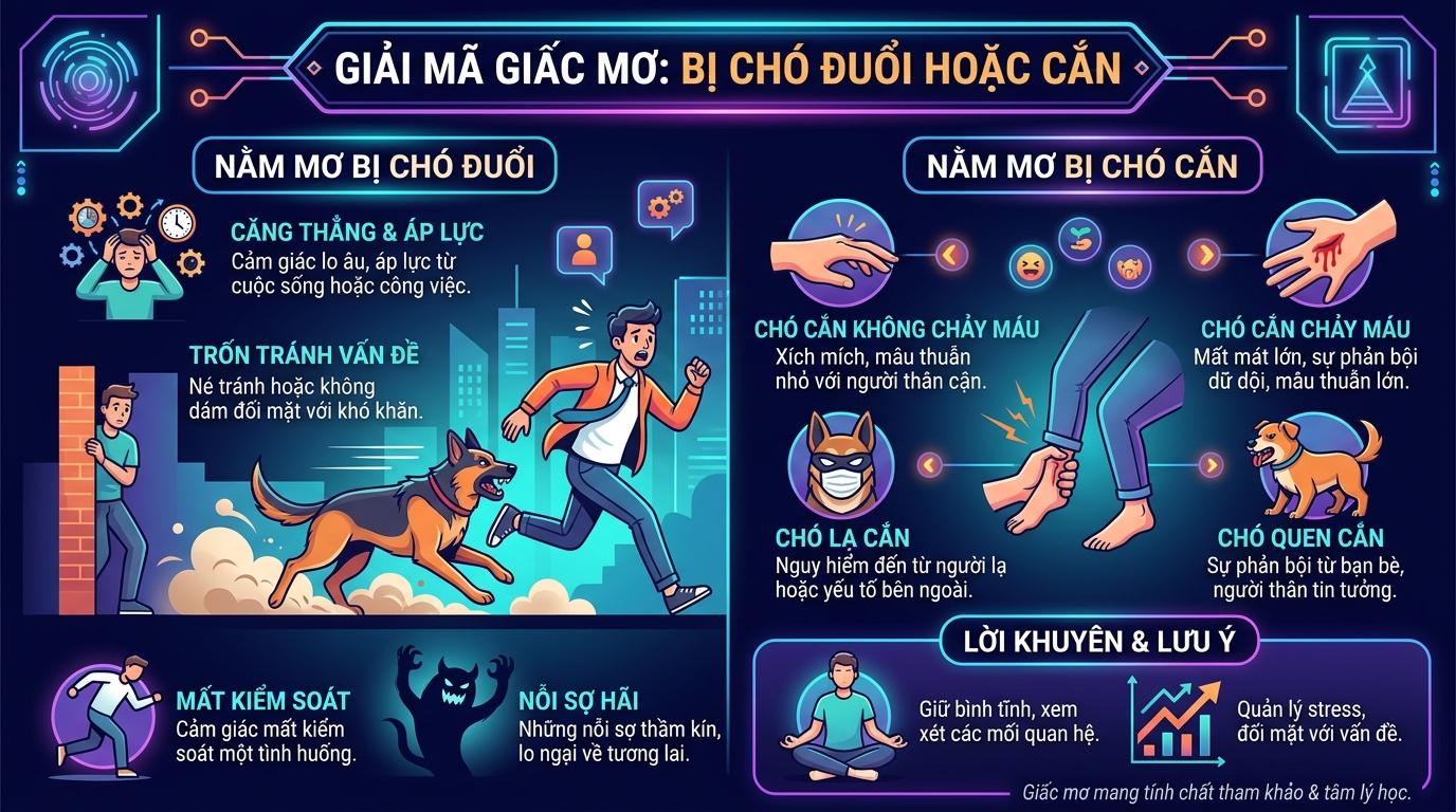 Ý nghĩa giấc mơ bị chó cắn, rượt đuổi
