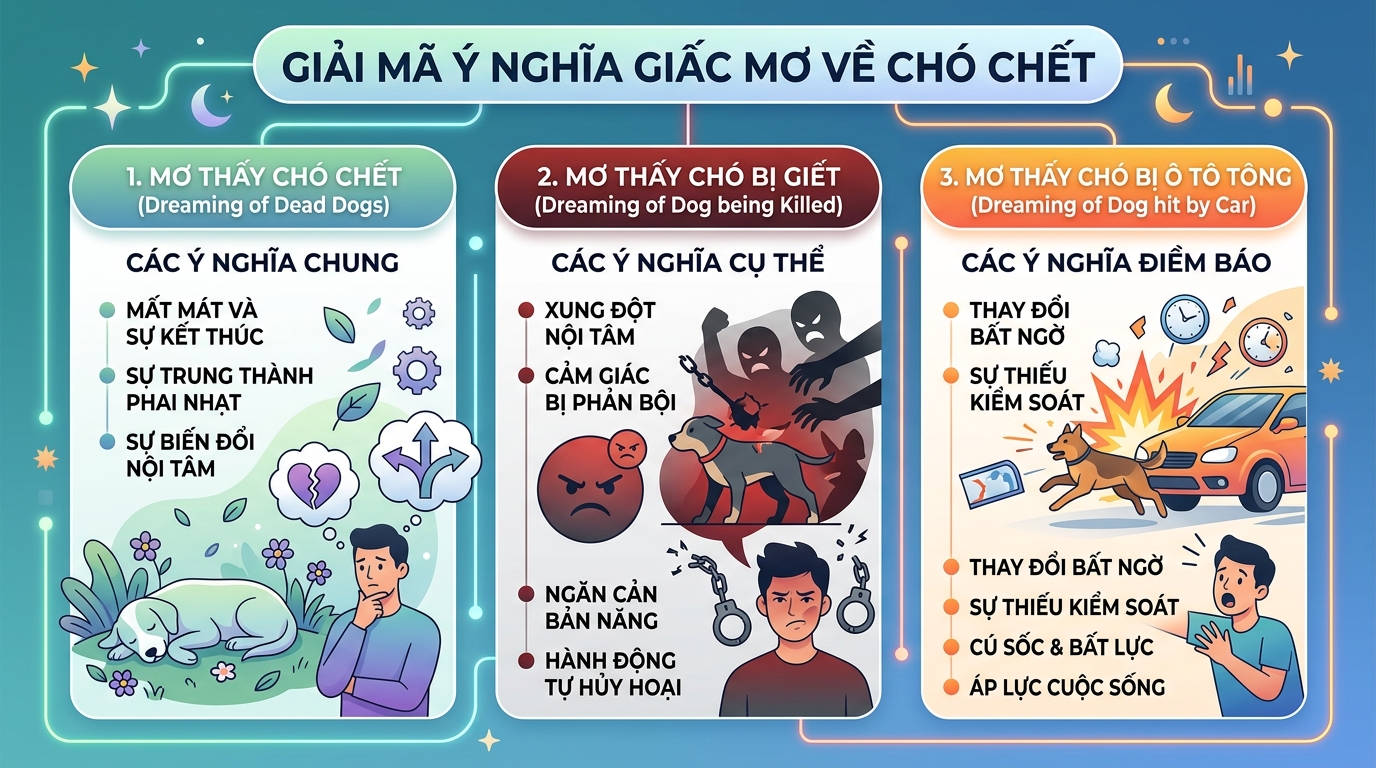 Ý nghĩa giấc mơ thấy chó chết, chó bị giết, bị xe tông