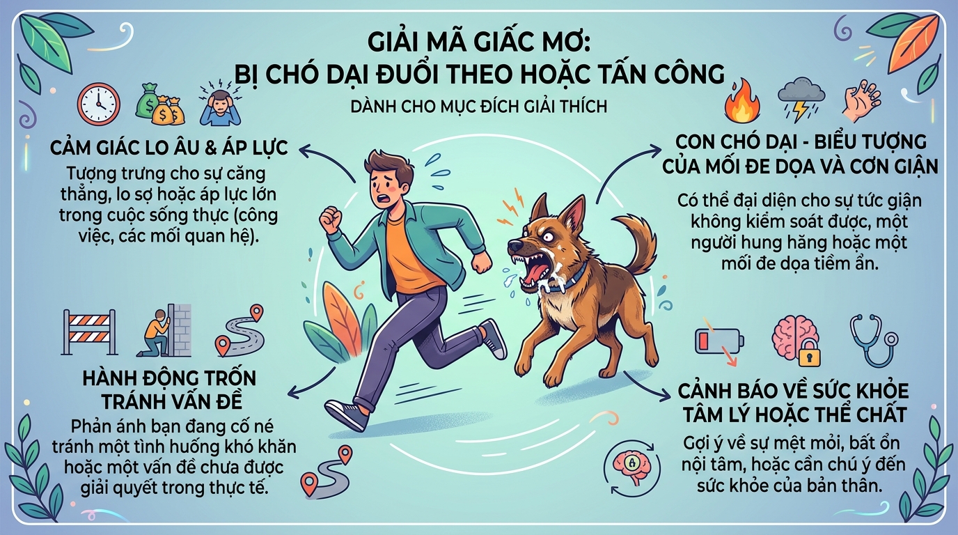 Ý nghĩa giấc mơ bị chó đuổi, chó dại tấn công