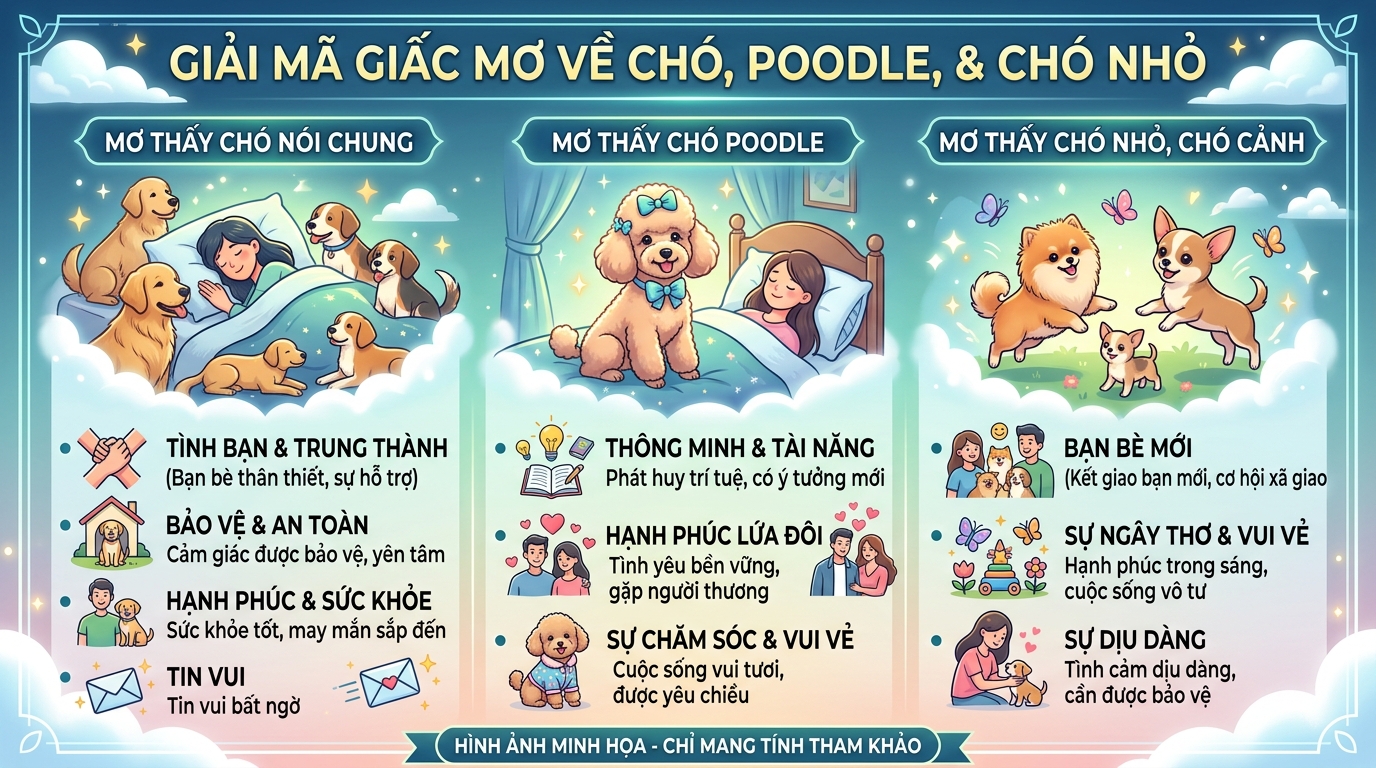 Giải mã giấc mơ thấy chó kiểng, chó Poodle, chó nhỏ