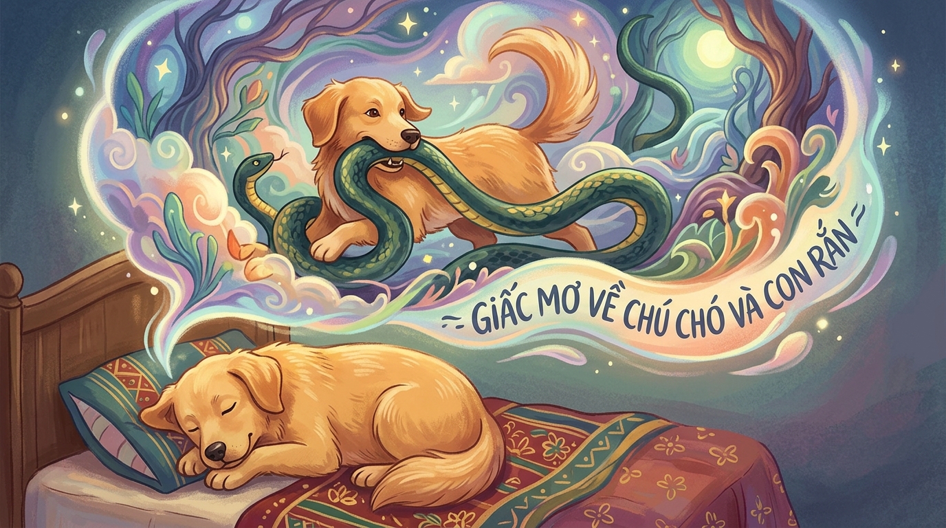 Chiêm bao thấy chó cắn rắn, chó đánh nhau với mèo