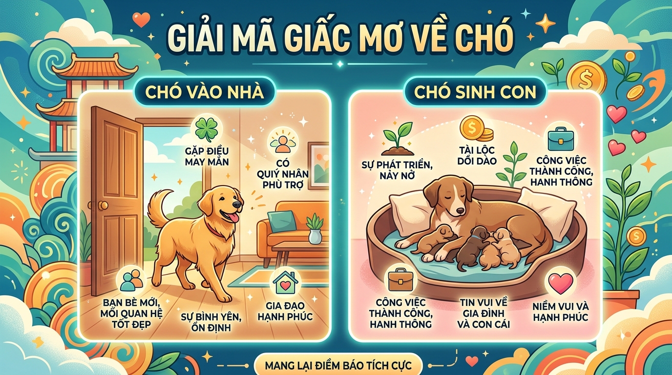 Giải mã điềm báo mơ thấy chó vào nhà, chó đẻ con