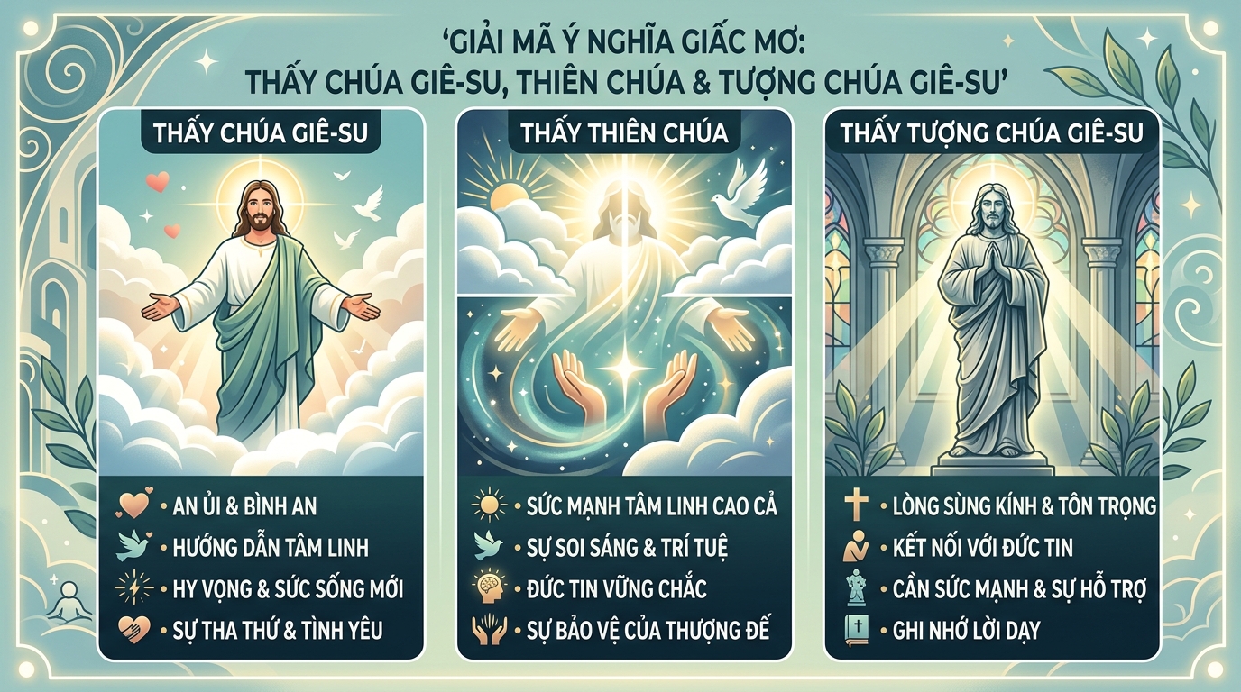Giải mã điềm báo mơ thấy Chúa Giêsu, Thiên Chúa, Tượng Chúa