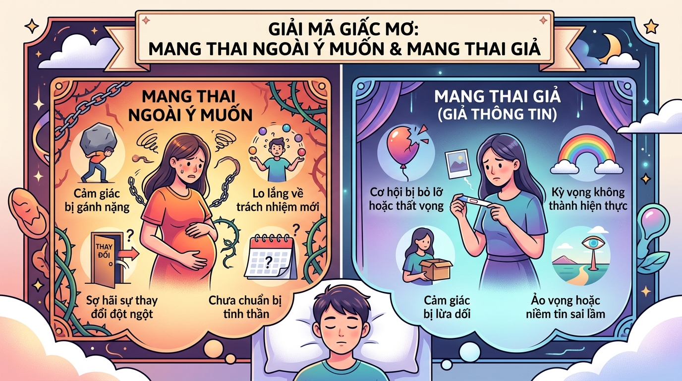 Ý nghĩa giấc mơ có thai ngoài ý muốn, có bầu giả