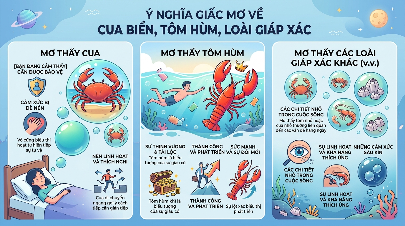Ý nghĩa giấc mơ thấy cua biển, cua ghẹ, cua bể