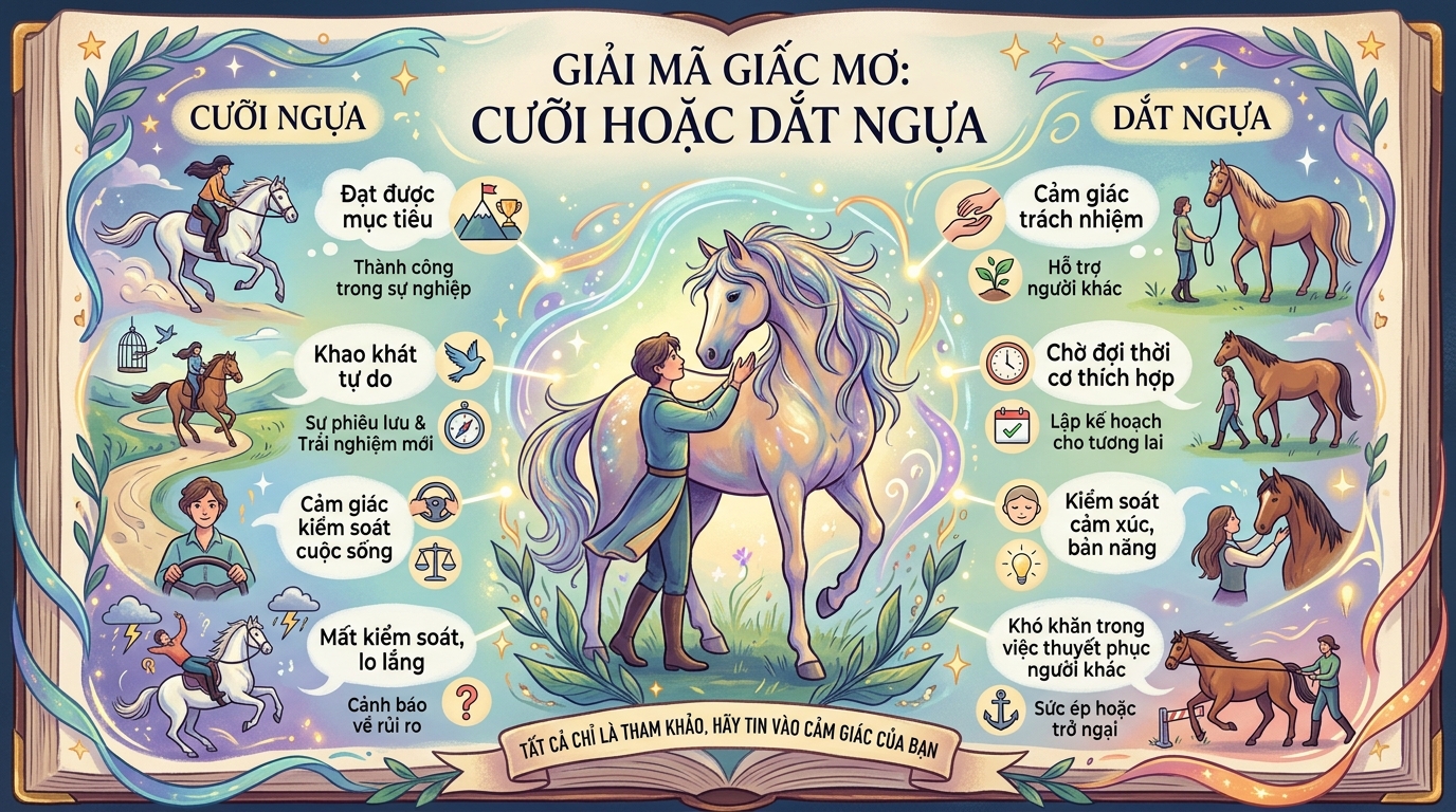 Giải mã giấc mơ thấy mình cưỡi ngựa, dắt ngựa