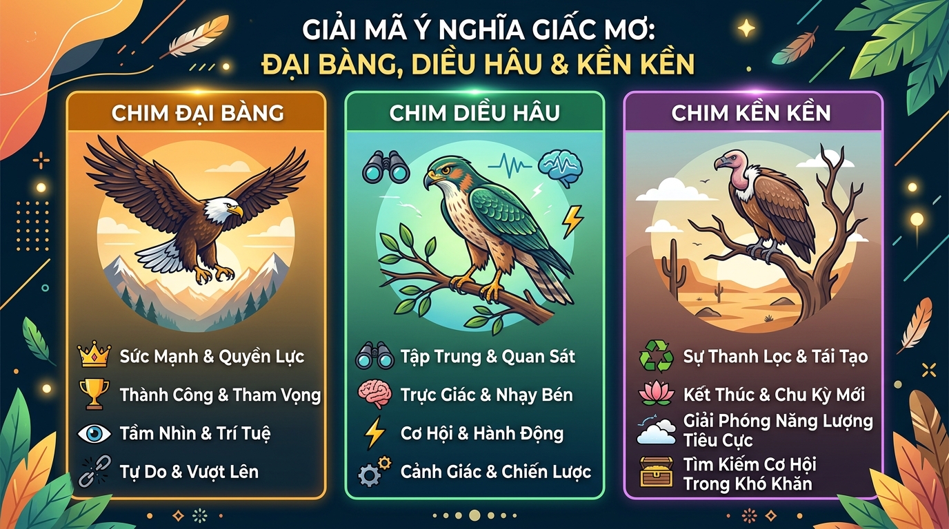Ý nghĩa giấc mơ thấy đại bàng, diều hâu, kền kền