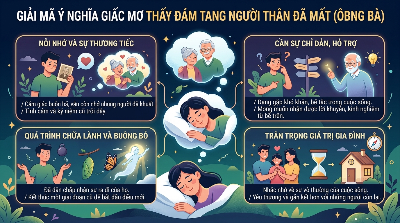 Giải mã điềm báo nằm mơ thấy đám tang người thân đã mất, ông bà đã khuất