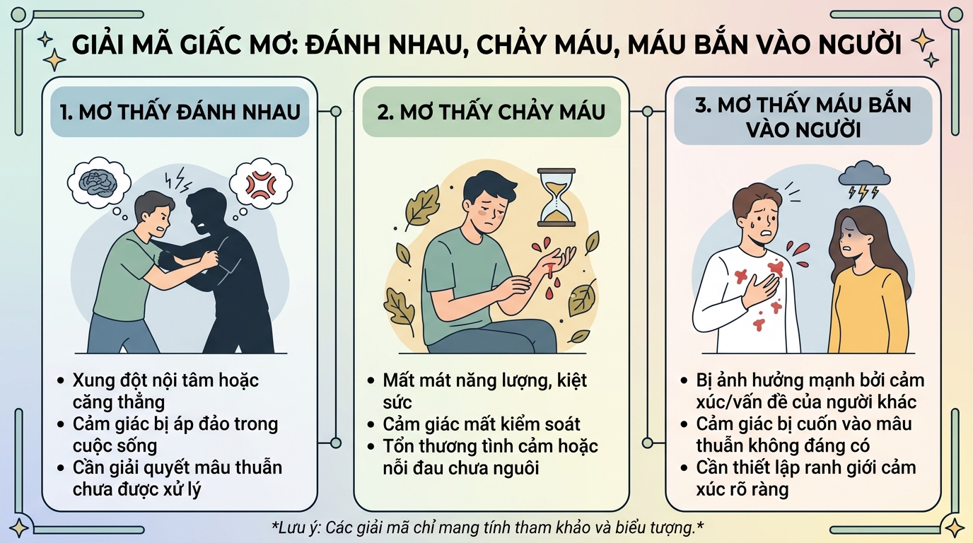 Giải mã điềm báo nằm mơ thấy đánh nhau chảy máu, máu bắn vào người