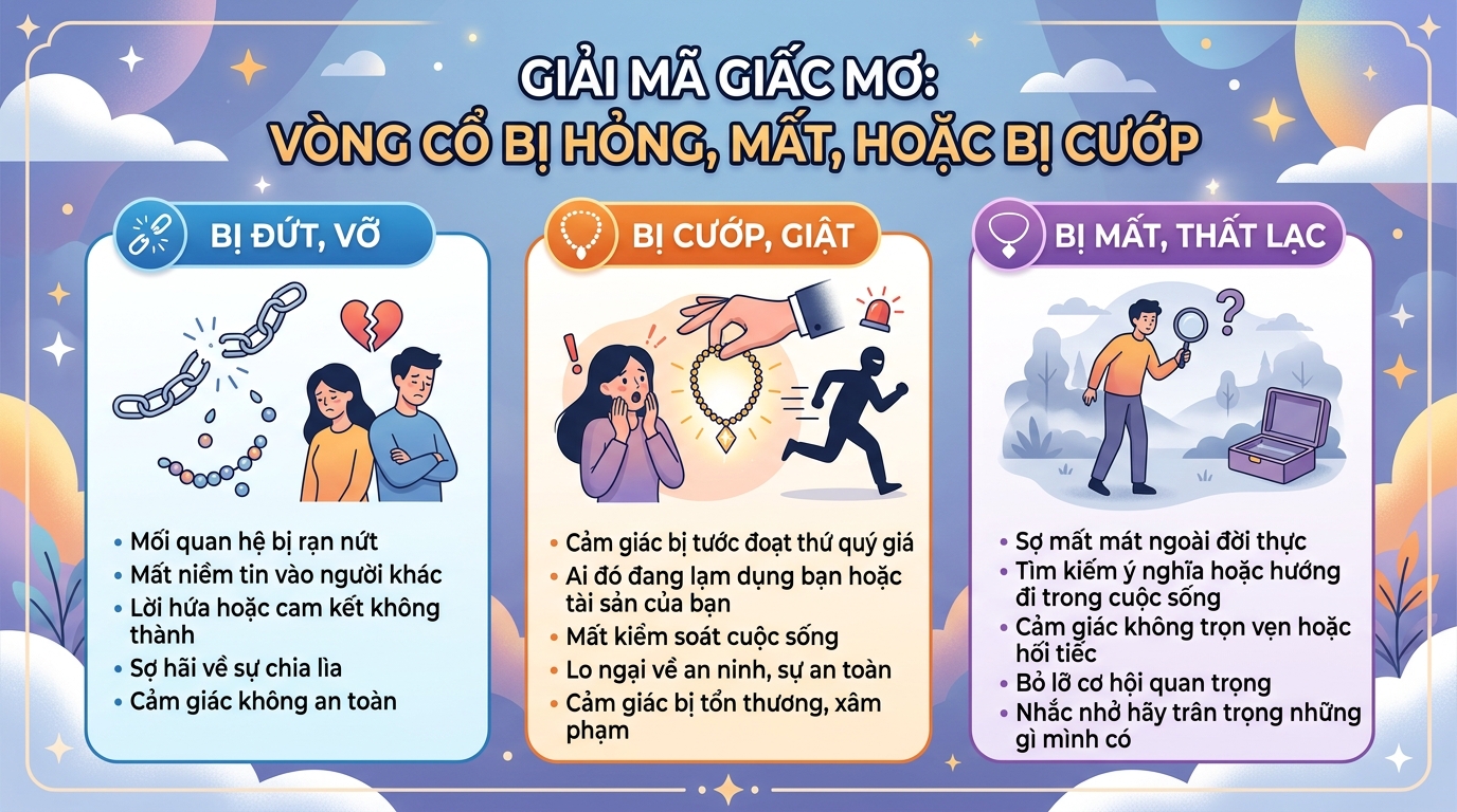 Giải mã nằm mơ thấy dây chuyền đứt, bị giật, đánh mất
