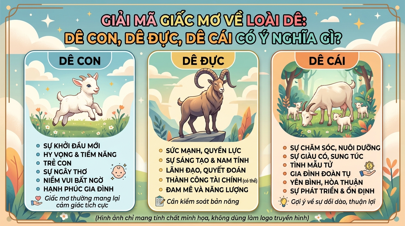 Nằm mơ thấy dê con, dê đực, dê cái báo hiệu điều gì
