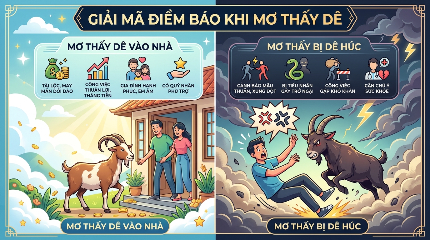 Giải mã điềm báo mơ thấy dê vào nhà, bị dê húc