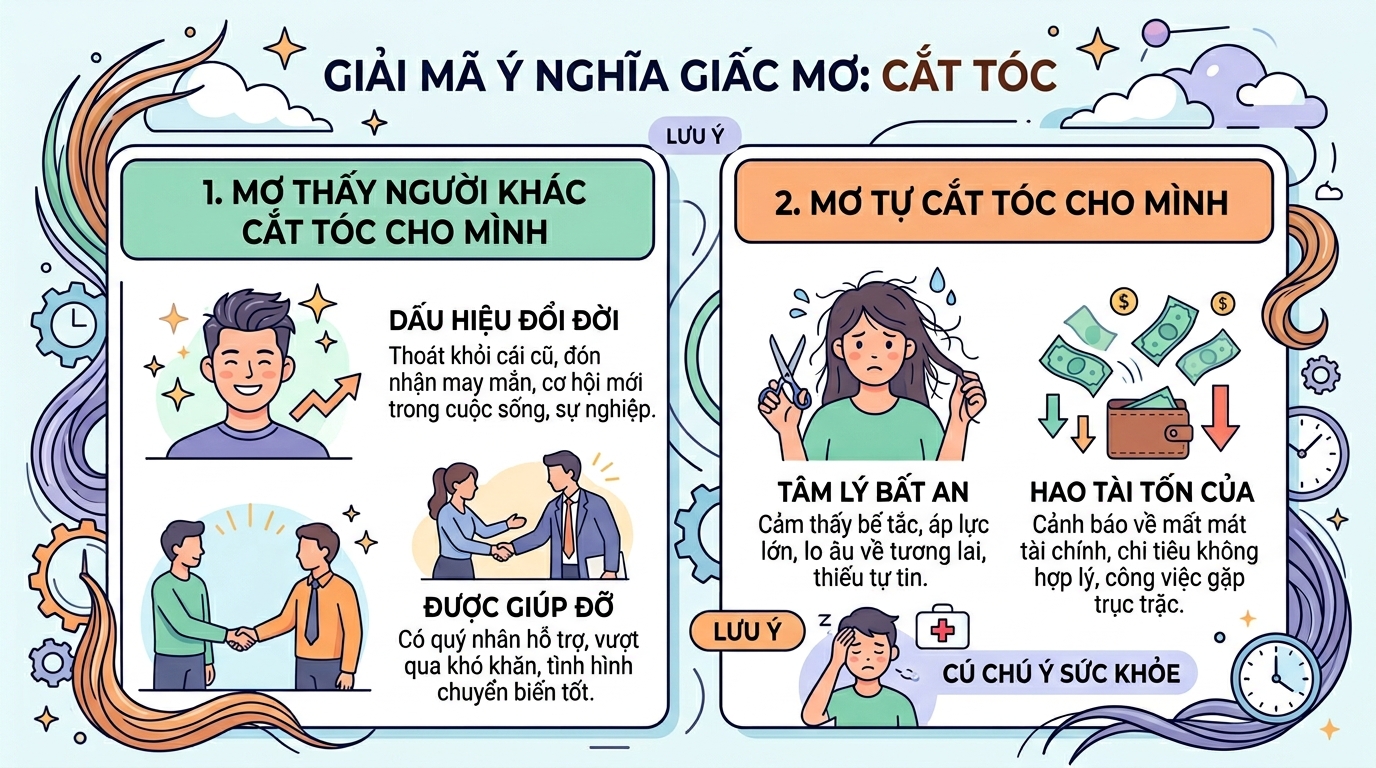 Giải mã điềm báo nằm mơ đi làm tóc, tự cắt tóc