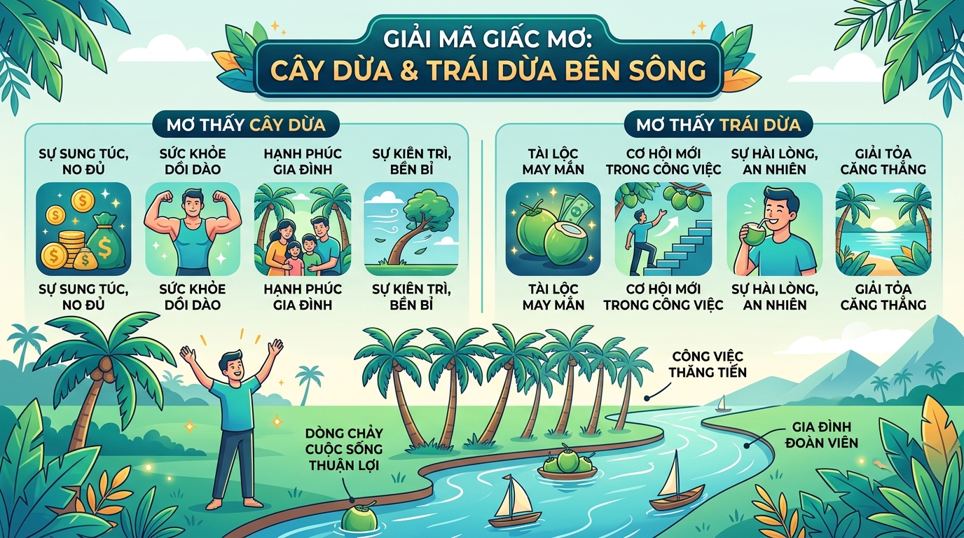 Ý nghĩa giấc mơ thấy dừa nước, trái dừa nước ven sông