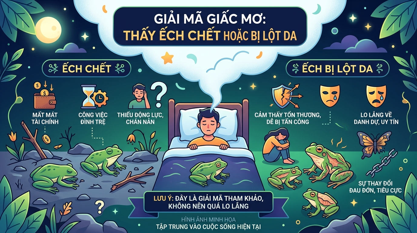 Giải mã ác mộng mơ thấy ếch chết, ếch bị lột da
