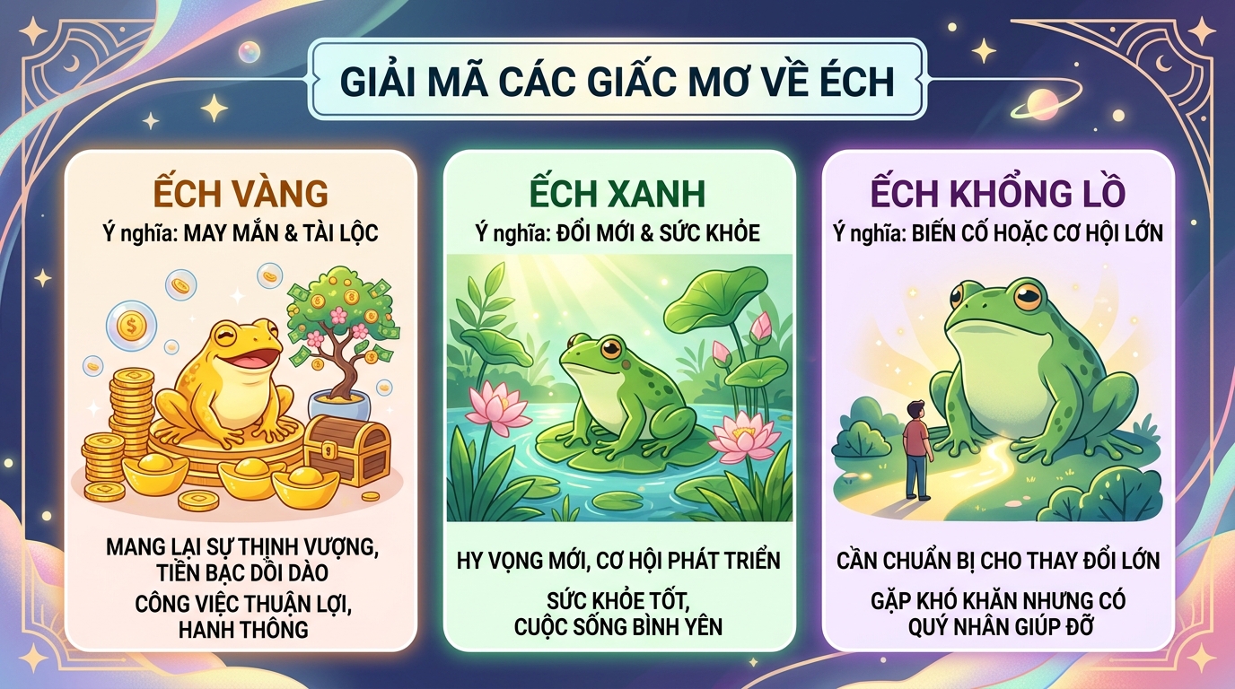 Giải mã mơ thấy ếch vàng, ếch xanh, ếch khổng lồ