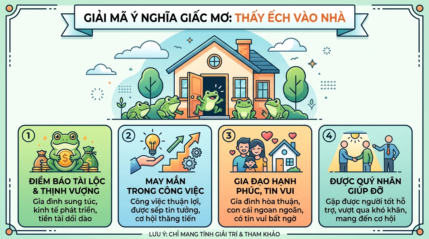 Giải mã điềm báo nằm mơ thấy ếch vào nhà, ếch nhảy vào nhà
