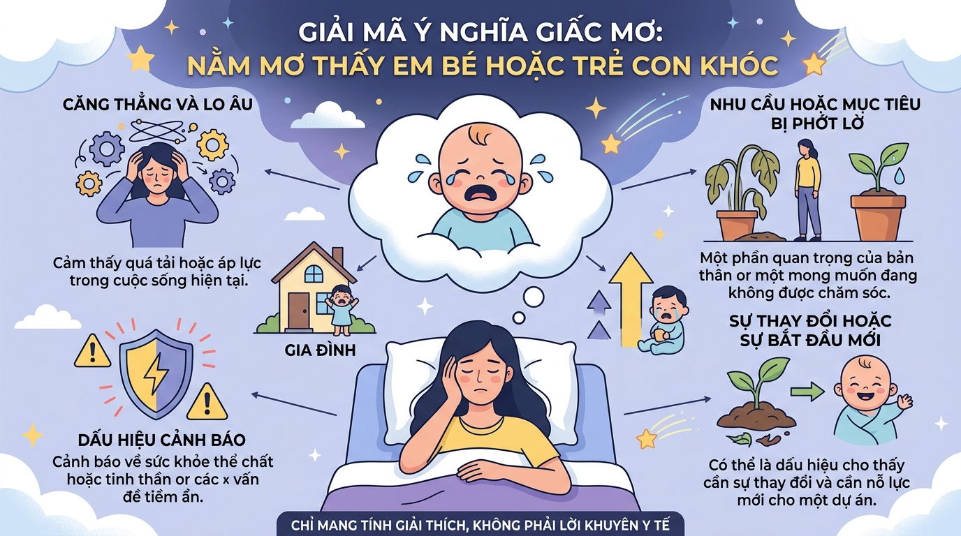 Giải mã điềm báo nằm mơ thấy em bé khóc, con nít khóc