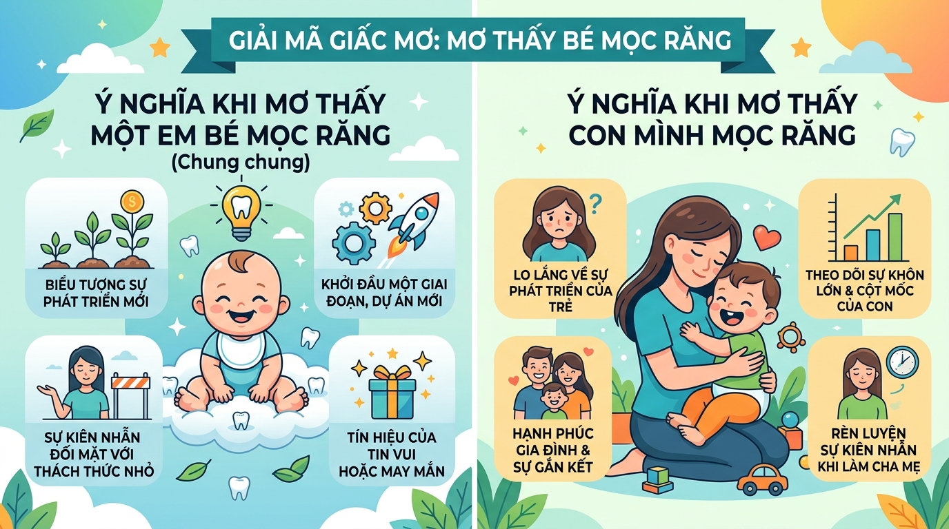Ý nghĩa giấc mơ thấy em bé mọc răng, con mình mọc răng