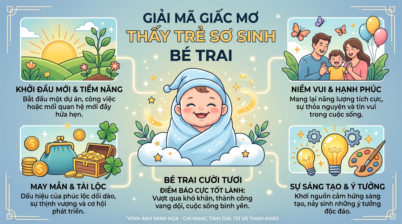 Ý nghĩa giấc mơ thấy em bé trai sơ sinh, bé trai cười