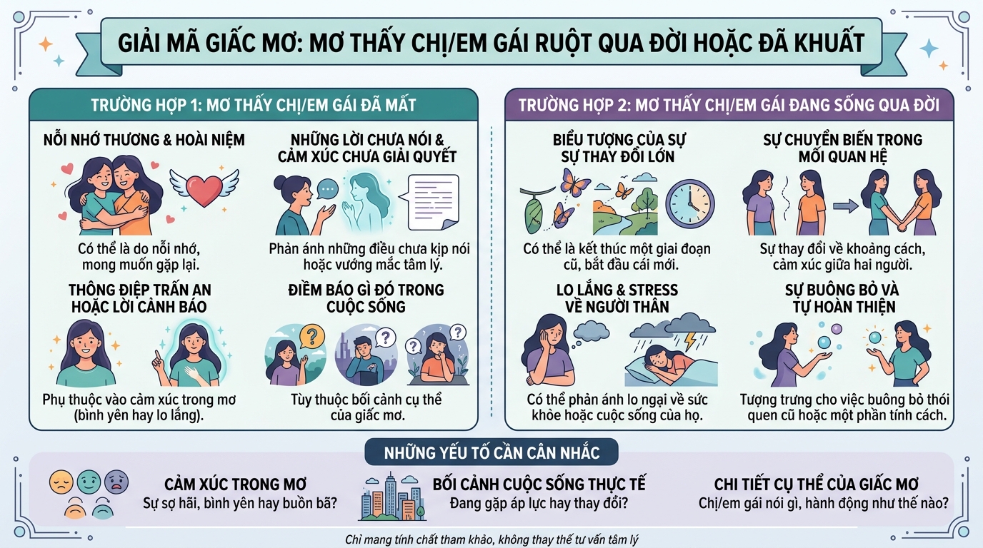 Giải mã điềm báo nằm mơ thấy em gái chết, em gái ruột mất