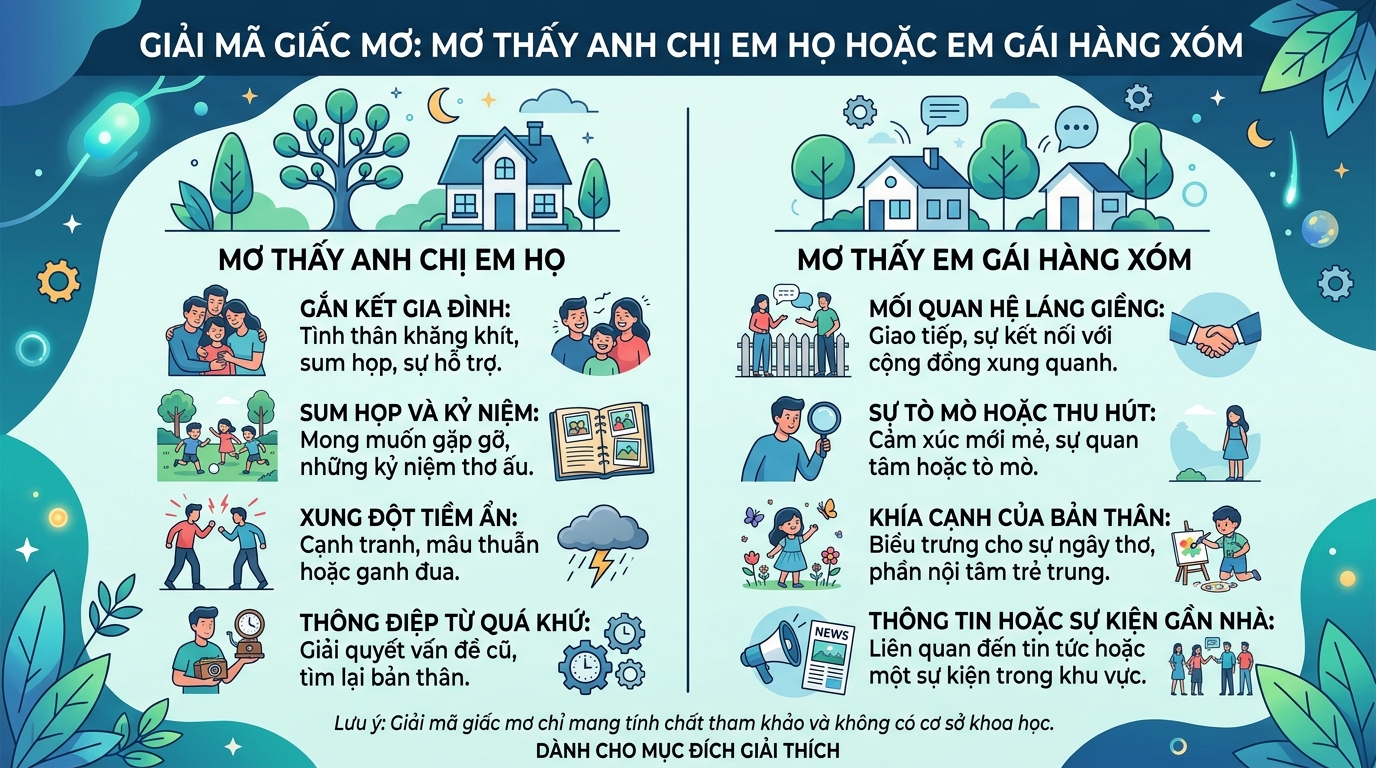 Giải mã điềm báo nằm mơ thấy em gái họ, em gái hàng xóm