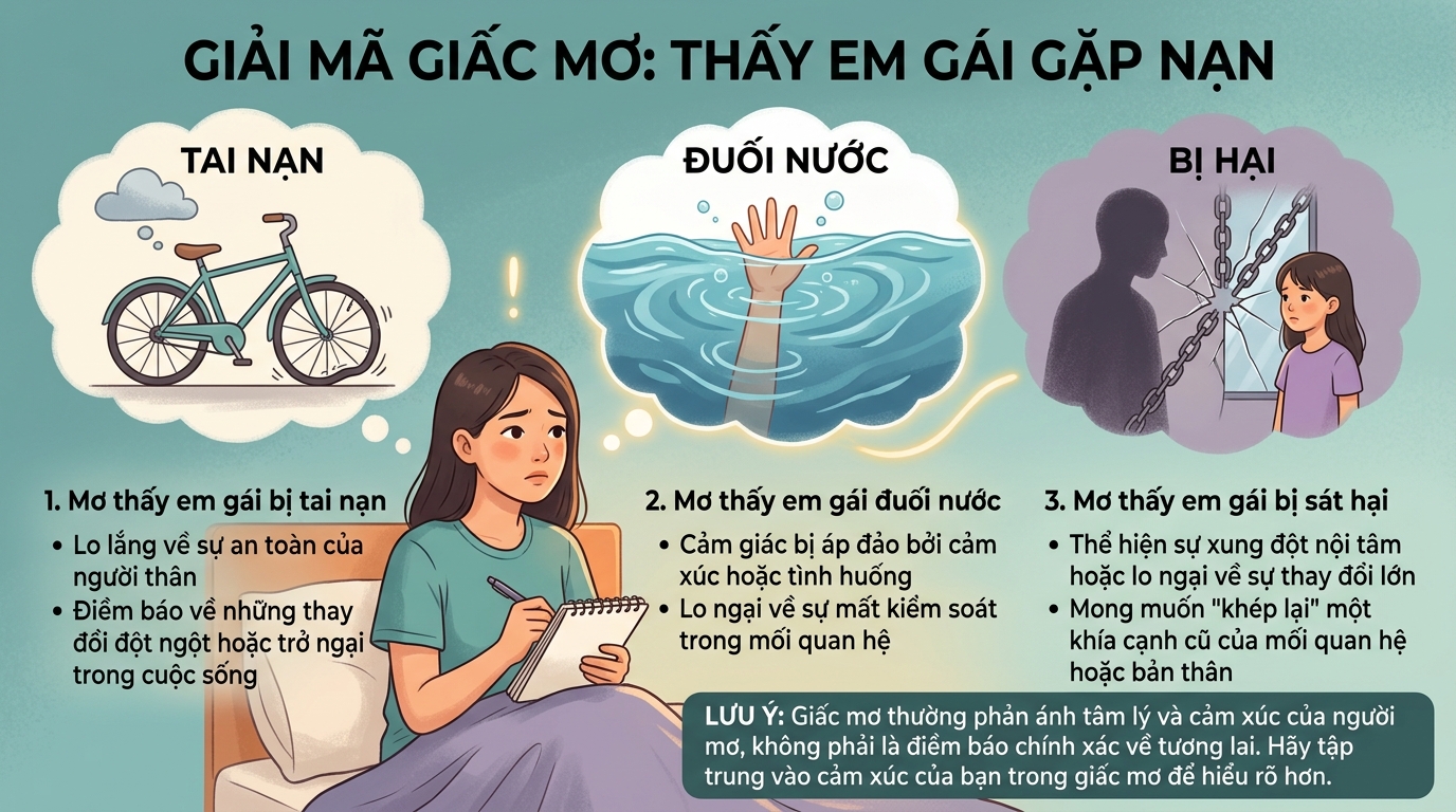 Ý nghĩa giấc mơ người thấy em gái bị tai nạn, đuối nước, bị giết