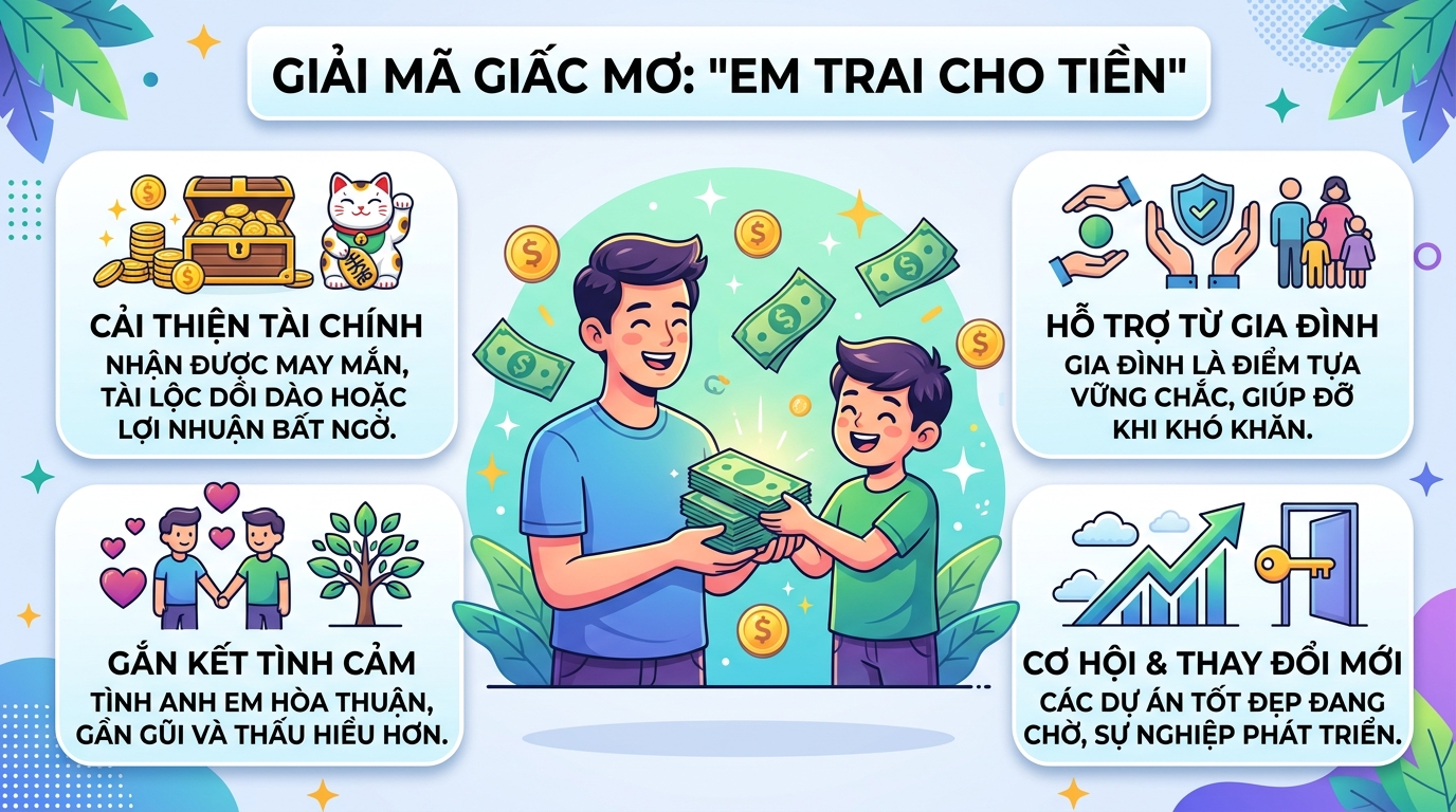 Ý nghĩa giấc mơ người thấy em trai cho tiền, đưa tiền cho mình