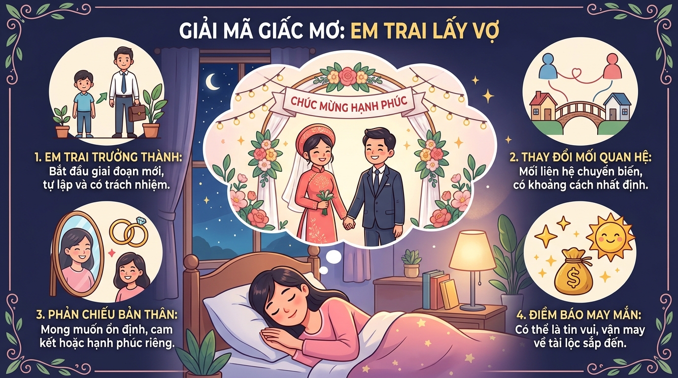 Giải mã điềm báo nằm mơ thấy em trai cưới vợ, lấy vợ