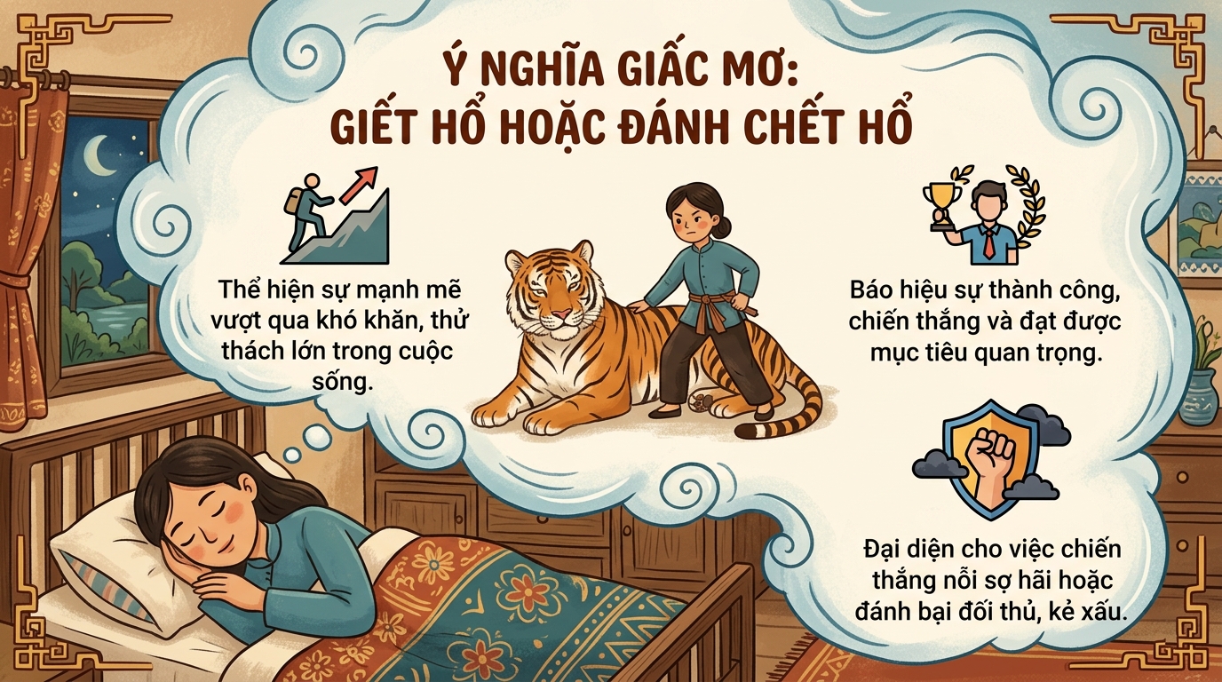 Ngủ mơ thấy giết hổ, đánh chết hổ là điềm báo gì