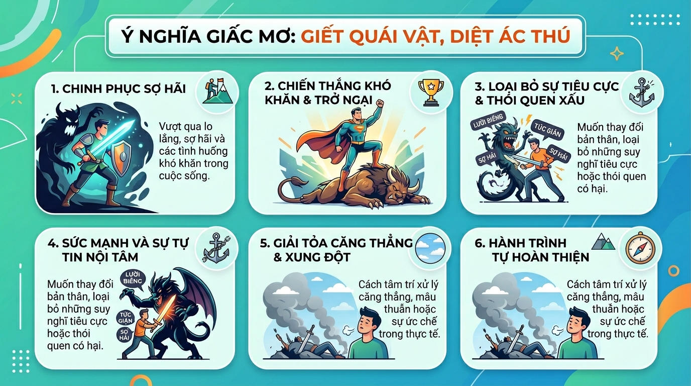 Ý nghĩa giấc mơ người thấy giết quái vật, tiêu diệt ác thú